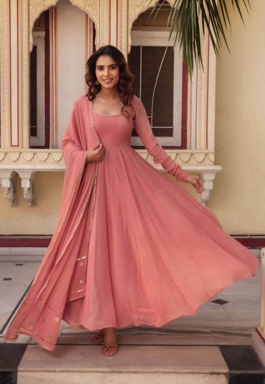 Georgette Designer Gowns - MYLUXURY LANE ENTERPRISE